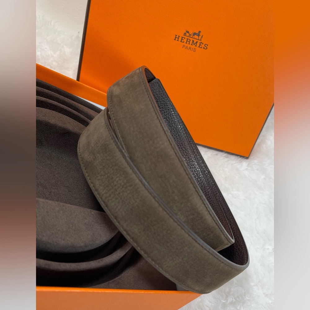 Hermès Authentic Size 80, 32mm Reversible Belt Strap Togo Leather & Suede - [L]
